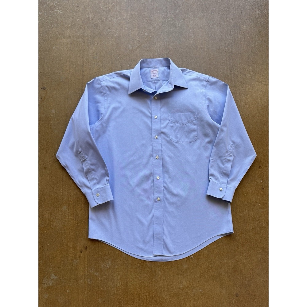 VTG Brooks Brothers Light Blue Non Iron Regular Fit Button Up Shirt Cotton L